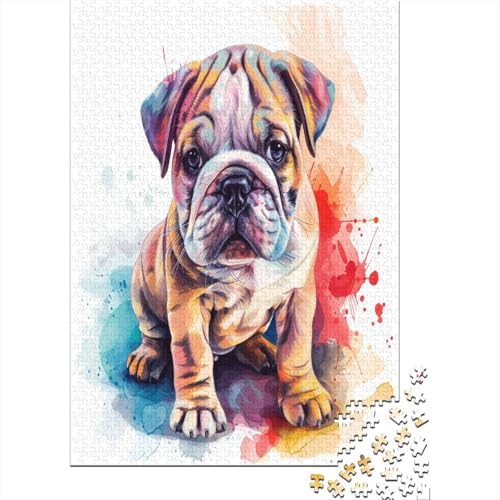 Cute BullHUND Puzzle 1000 Teile Puzzles Für Erwachsene Lernspiel Herausforderungsspielzeug 1000-teilige Puzzlespiel Für Erwachsene Kinder Puzzel 1000pcs (75x50cm) von BXYAFEKUD