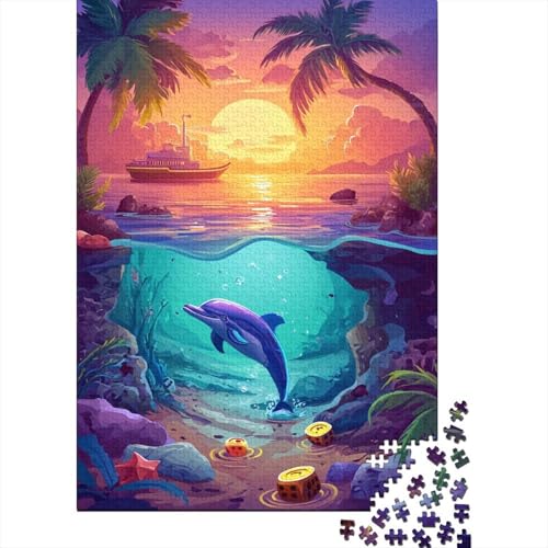 Delphin Puzzle 1000 Teile Erwachsener Kniffel Spaß Für Die Ganze Familie - Abwechslungsreiche 1000 Puzzleteilige Motive Puzzlespiel Erwachsene, Puzzel 1000pcs (75x50cm) von BXYAFEKUD