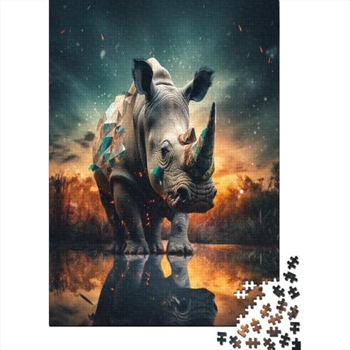 Rhino Puzzle 1000 Teile Für Erwachsene Und Kinder Ab 14 Jahrenfür Stressabbauer Puzzlespiel Erwachsenen Puzzlespiel Puzzel 1000pcs (75x50cm) von BXYAFEKUD