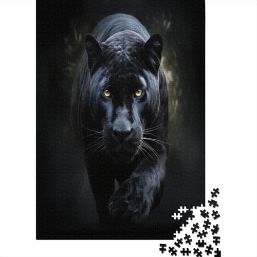 Schwarzer Panther Puzzle 1000 Teile,Puzzlespiel Für Erwachsene,Impossible Puzzle,Puzzle GesKükenlichkeitsspiel Für Die Ganze Familie, Geschenke Für Männer/Frauen Erwachsenen Puzzel 1000pcs (75x50cm) von BXYAFEKUD