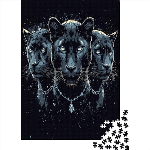 Schwarzer Panther Puzzle 1000 Teile Puzzles Für Erwachsene Lernspiel Herausforderungsspielzeug 1000-teilige Puzzlespiel Für Erwachsene Kinder Puzzel 1000pcs (75x50cm) von BXYAFEKUD