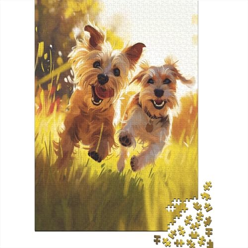 Yorkshire Terrier 1000 Stück Puzzles Für Erwachsene Teenager Stress Abbauen Familien-Puzzlespiel Mit Poster in 1000-teiliges Puzzle Kinder Lernspiel Spielzeug Geschenk Puzzel 1000pcs (75x50cm) von BXYAFEKUD