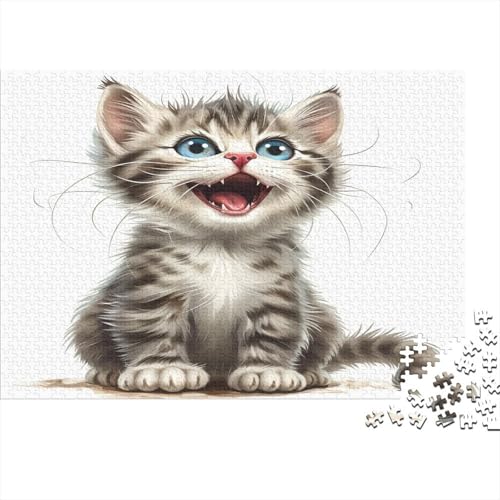 Cute Blue Eyed Kat Puzzle 1000 Teile Puzzles Für Erwachsene Klassische Puzzles 1000 Teile Erwachsene Puzzlespiel Erwachsene 1000 Teile Erwachsenen Puzzlespiel Puzzel 1000pcs (75x50cm) von BXZBEXGHD