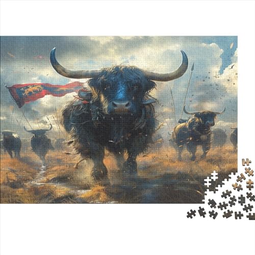 Highland Kattle Puzzle 1000 Teile,Puzzle Für Erwachsene, Impossible Puzzle,Puzzle Farbenfrohes Legespiel,GesKükenlichkeitsspiel Für Die Ganze Familie Puzzel 1000pcs (75x50cm) von BXZBEXGHD