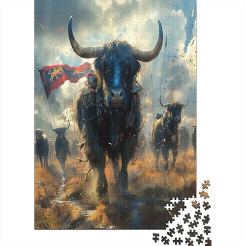 Hochlandrinder Puzzle 1000 Teile,Puzzle Für Erwachsene, Impossible Puzzle, GesKükenlichkeitsspiel Für Die Ganze Familie,Puzzle Legespiel- Erwachsenenpuzzle Puzzel 1000pcs (75x50cm) von BXZBEXGHD