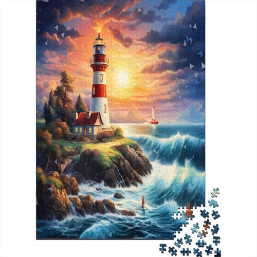 Leuchtturm an der Küstes Puzzle 1000 Teile Puzzle Für Erwachsene Und Kinder Ab 14 Jahren Puzzel 1000pcs (75x50cm) von BXZBEXGHD