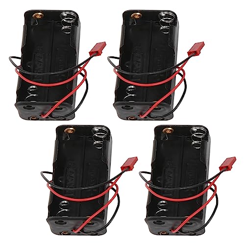 BYCUFF 4 Packungen 6V 4XAA Batterie BehäLterkoffer Halten Packungen Kasten JST Plug Receiver für Redcat 1/8 1/10 RC Nitro Power Auto Lastwagen von BYCUFF