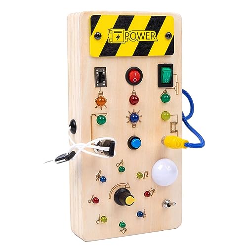 BYCUFF Busy Board Toys Aus, Busy Board Toys mit Lichtschalter, Spielzeug für Aktivitäten, Weihnachten und Geburtstagsgeschenke von BYCUFF