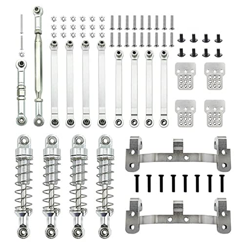 BYCUFF Metall Lenkung Stange Zugstangen Ziehen Halterung Stoß DäMpfer Set für MN D90 MN-90 MN99S 1/12 RC Auto Upgrade Teile,3 von BYCUFF