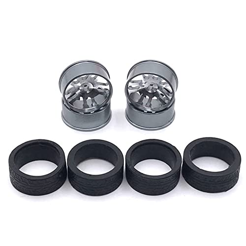 BYCUFF Metallfelgen Gummireifen Set für 284131 K969 K989 P929 Mini Z Mini Q Mini D IW04M 1/28 RC Auto Upgrade Teile,4 von BYCUFF