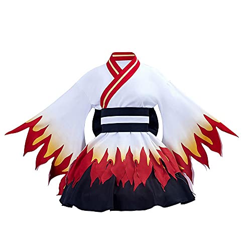 BYHai Demon Slayer Rengoku Kyoujurou Cosplay Kostüm Japanische Anime Lolita Kimono Maid Cosplay Uniform Kleid Outfit Erwachsene M von BYHai