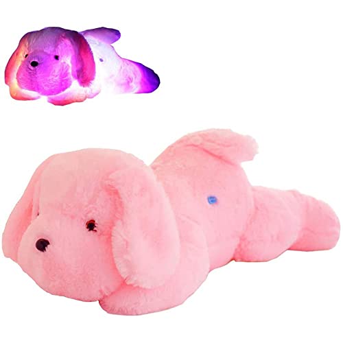 30cm Luminous Hunde Kuscheltier, LED Plüsch Hund Liegende Plüschtier Stofftier Kuschelhund Stofftier Hündchen Plüschtiere Gefülltes Plüschkissen Spielzeug für Kinder Freundin Geburtstagsgeschenk von BYNYXI