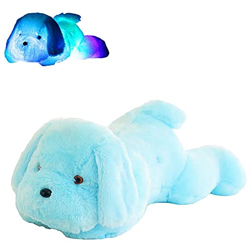 30cm Luminous Hunde Kuscheltier, LED Plüsch Hund Liegende Plüschtier Stofftier Kuschelhund Flauschiges Stofftier Hündchen Plüschtiere Gefülltes Plüschkissen Spielzeug für Kinder Freundin Geschenk von BYNYXI