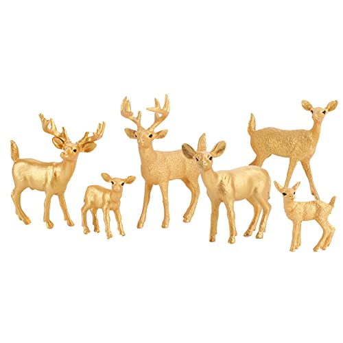 6 Stücke Waldtiere Figuren Set, Miniatur Wald Set Hirsch Dekofigur Ornamente Biber Wolf Eichhörnchen Realistische Tierfiguren Sammlung PVC Skulptur Spielzeug für Kinder Früherziehung Weihnachtsfeier von BYNYXI