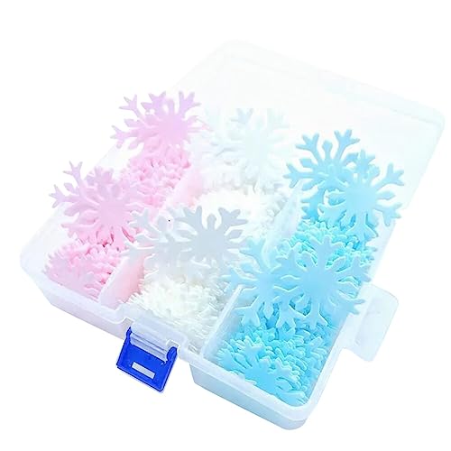 BYNYXI 240 Stück Essbare Schneeflocken Klebereis Kuchen Cupcake Topper Blau Papierkuchen Cupcake Essbare Tortendeko Schneeflocke Kuchen Cupcake Dekoration für Weihnachten Winter gefroren Party von BYNYXI