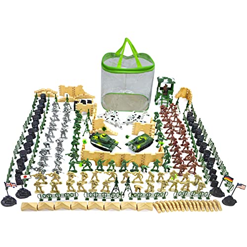 BYNYXI 250 Stück Spielfiguren Set von Armee Soldaten Figuren, 4cm Plastik Soldaten Figuren Armee Figuren Militärischen Soldatenfiguren Flugzeuge Spielfiguren Militärspielset für Kinder Jungen von BYNYXI