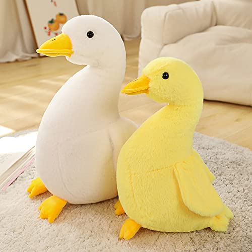 BYNYXI 30cm Stofftier Ente, Plüsch Ente Kuscheltier Große Ente Gelb Weiß Sitzende Ente Kissen Puppe Weiches Umarmungskissen Ente Plüschtier Cartoon Ente Ostern Dekokissen Spielzeug Kinder Geschenke von BYNYXI