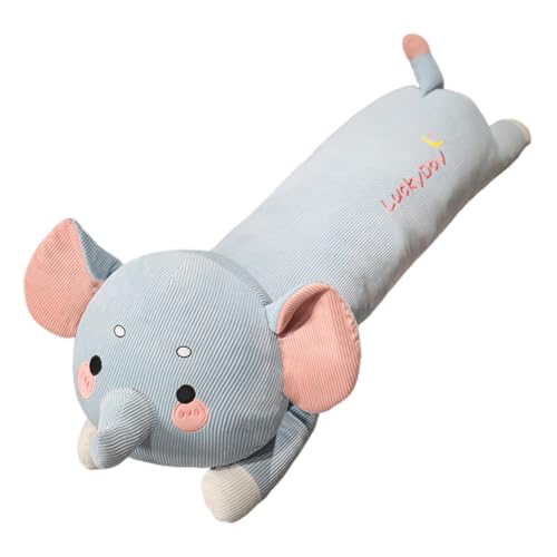 BYNYXI 80cm Elefant Plüschkissen, Sanftes Kuscheltier, Elefantenkissen Kuscheltier XXL Plüschtier für Kinder Elefant Stofftier (grau) von BYNYXI