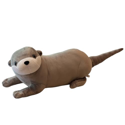 BYNYXI 80cm Otter Plüschtier, Liegende Otter Stofftier Plüschtier Gefüllte Plüschpuppe Wurfkissen Umarmungskissen Tier Kawaii Plüschtier Otter Plüschspielzeug für Kinder Jungen Mädchen von BYNYXI