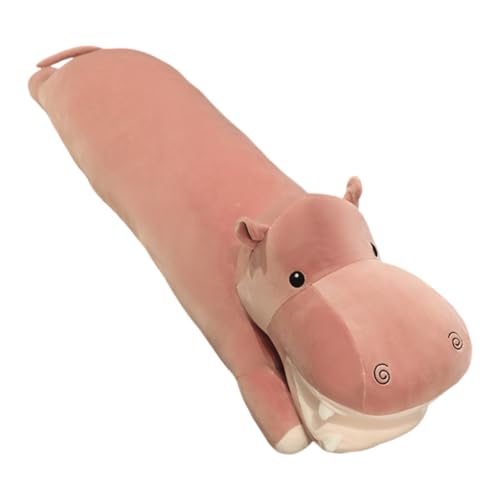 BYNYXI 88cm Lange Süße Hippopotamus Plüschtier Kuscheltier Schlafkissen Wurfkissen Sofakissen Seitenschläferkissen Super weiche Stofftier Spielzeug Lila von BYNYXI