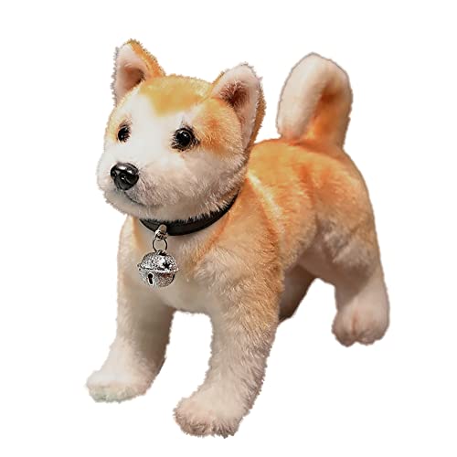 BYNYXI Akita Hund Kuscheltier Stehende 30cm, Stofftiere Hund Husky Akita Hund Lebensecht Braun Grau Plüsch Puppe Hund Plüschhusky Plüschtier Stofftier Spielzeug für Kinder Jungen Mädchen Geschenk von BYNYXI