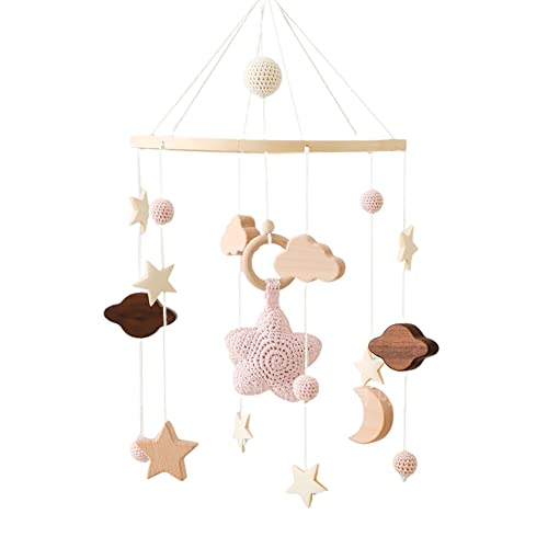 BYNYXI Babymobile für Bett Tiere, Wickeltisch Mobile Baby Windspiel Bunt Holz mit Filzbällen und Plüschtier Kinderzimmer Hängende Mond Sterne Mobile Bettglocke Geschenk für Baby Mädchen Jungen BYNYXI Babymobile für Bett Tiere, Wickeltisch Mobile Baby Windspiel Bunt Holz mit Filzbällen und Plüschtier Kinderzimmer Hängende Mond Sterne Mobile Bettglocke Geschenk für Baby Mädchen Jungen von BYNYXI