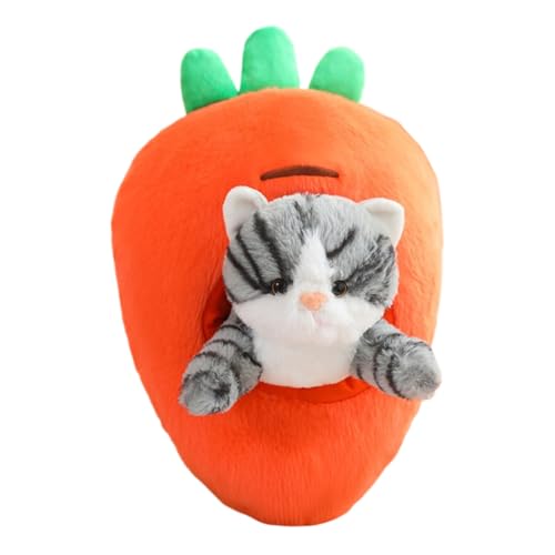 BYNYXI Cartoon Obst Tier Puppe Gefüllte Plüsch, Karotten und Katzenplüschtiere Spielzeug Weiche Karotte Kissen Tiere Haus Bett Tragetasche Kinder Geschenke Plüsch Umarmung Spielzeug (Karotte, 35cm) von BYNYXI