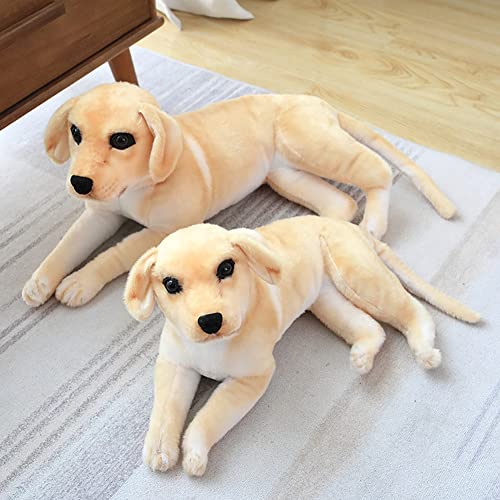 BYNYXI Golden Retriever Kuscheltier, 50cm Liegende Plüschtier Golden Retriever Braun Gefüllte Plüschkissen Tier Hund Realistische Stoffpuppe Dekokissen Plüsch Spielzeug für Kinder Jungen Mädchen von BYNYXI