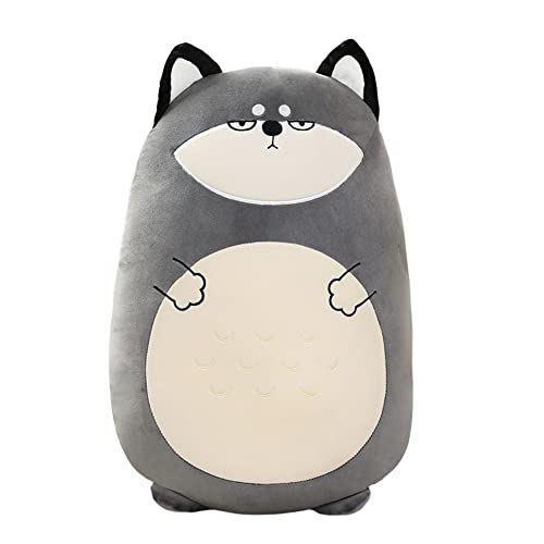 BYNYXI Husky Plüsch Kissen, 60cm Niedliche Husky Umarmungskissen Cartoon Schwein Braunbär Pinguin Kuscheltier Kawaii Tier Dekokissen Weiche Lange Schlafkissen für Mädchen Jungen Kinder Geschenk von BYNYXI