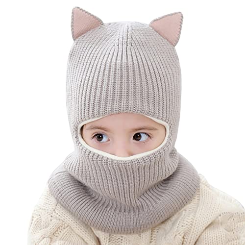 BYNYXI Kinder Wintermützen, Niedliche Fuchs Baby Schalmütze Schlupfmütze Kinder Jungen Mädchen Gestrickte Mützen Warm Fleece Mütze Beanie Mütze Kindermütze Strickmütze für Kleinkind 1-5 Jahre von BYNYXI