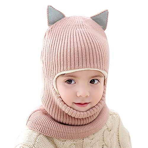 BYNYXI Kinder Wintermützen, Niedliche Fuchs Baby Schalmütze Schlupfmütze Kinder Jungen Mädchen Gestrickte Mützen Warm Fleece Mütze Beanie Mütze Kindermütze Strickmütze für Kleinkind 1-5 Jahre von BYNYXI