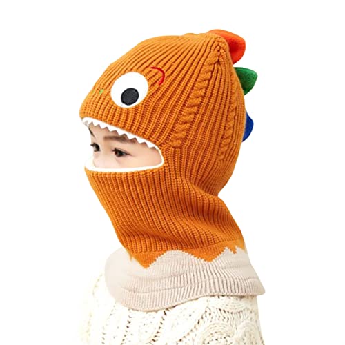 BYNYXI Kinder Wintermützen Dinosaurier, Niedliche Schalmütze Schlupfmütze Kinder Jungen Mädchen Gestrickte Mützen Warm Fleece Mütze Beanie Mütze Kindermütze Loop Schals für Kleinkind 1-5 Jahre von BYNYXI