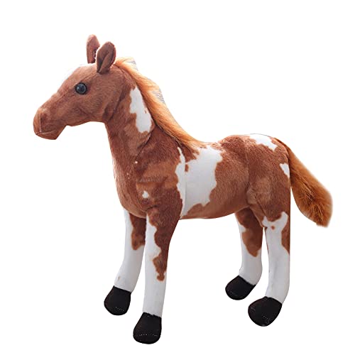 BYNYXI Pferd Kuscheltier, 50cm Plüschpferd Stehend Pony Stofftier Flauschiges zum Kuscheln Braun Horse Plush Toy Weiches Kuscheltier Pferd Tierpuppe Spielzeug Geschenke für Kinder und Jungen von BYNYXI