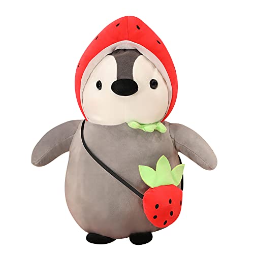 BYNYXI Pinguin Kuscheltier, 25cm Niedlicher Pinguin Plüschpuppe Frosch Erdbeer Häschen Stofftier Weiche Plüschtiere Kawaii Cartoon Tier Plüschkissen Spielzeug für Kinder Jungen Mädchen Geschenk von BYNYXI