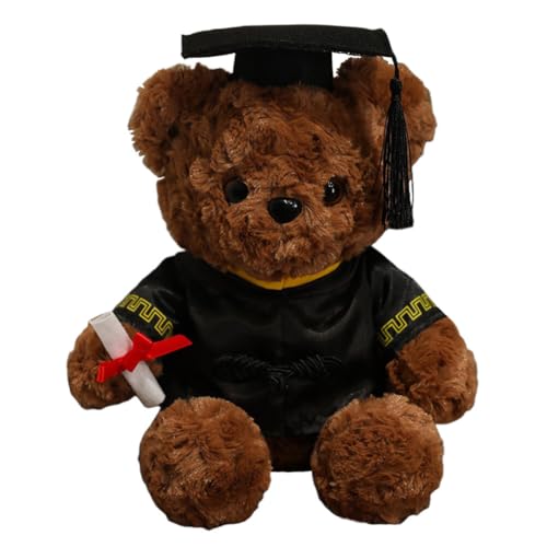 BYNYXI Plüschtier Teddybär, 25cm Prüfungsbär Kuscheliger Bär Plüschtier mit Doktorhut Kawaii Bachelor Geschenk Bär Graduation Plüschtier Bär Klein Stofftier Kawaii Bär, Bestandene Prüfung Geschenk von BYNYXI