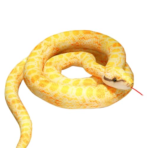 BYNYXI Plüschtiere Python, 110cm Realistische Plüschschlange Große Schlange Kuscheltier Flexibel und Schrecklich Schlange Prank Stofftier Plüsch Spielzeug Geschenke für Kinder Halloween Zubehör von BYNYXI