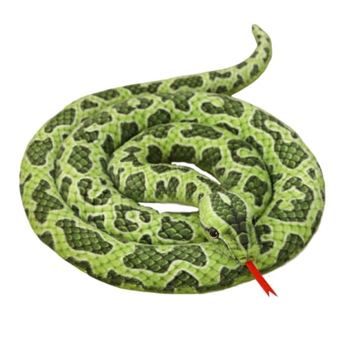 BYNYXI Plüschtiere Python, 200cm Realistische Plüschschlange Große Schlange Kuscheltier Flexibel und Schrecklich Schlange Prank Stofftier Plüsch Spielzeug Geschenke für Kinder Halloween Zubehör von BYNYXI