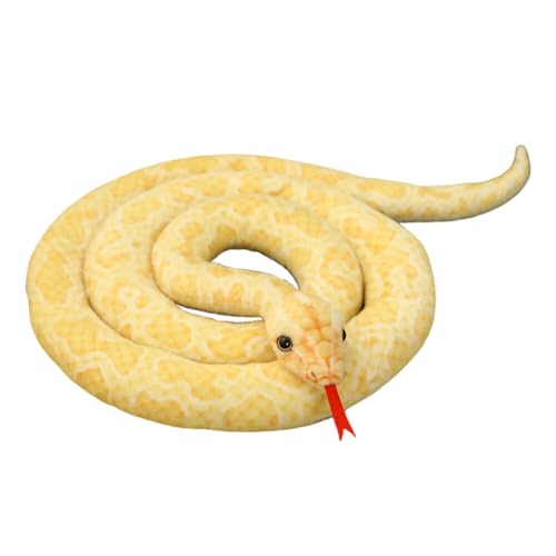 BYNYXI Plüschtiere Python, 200cm Realistische Plüschschlange Große Schlange Kuscheltier Flexibel und Schrecklich Schlange Prank Stofftier Plüsch Spielzeug Geschenke für Kinder Halloween Zubehör von BYNYXI