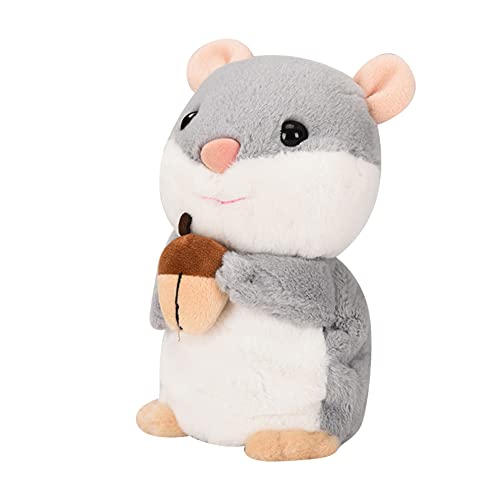 BYNYXI Sprechender Hamster Plüschtier, Elektrisches Hamster Wiederholt Talking Plüschtier Lustige Tierfigur Stofftiere Record Interaktives Hamster Spielzeug für Baby Kinder Geschenk-11cmx11cmx18cm von BYNYXI