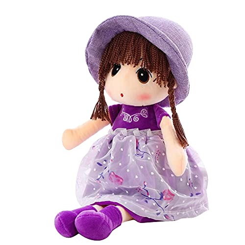 BYNYXI Stoffpuppe Mädchen, 45cm Kuschelpuppe Weiche Stoffpuppe mit Haar Plüschtier Gefüllte Puppe Plüsch Stofftier Mädchen Kuschelpuppe Taufgeschenk Plüschtier Plüsch Spielzeug für Kinder Mädchen von BYNYXI