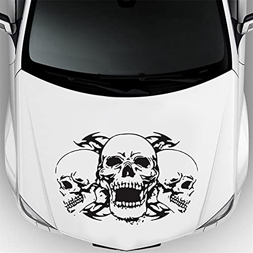 BYNYXI Totenkopf Autoaufkleber, Schädel Auto Motorhaube Aufkleber Personalisiert Karosserie Skelett Skull Aufkleber Lackkratzer Heckscheibe Totenkopfaufkleber Tattoo für Auto LKW-60cmx39cm von BYNYXI