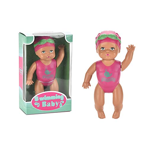 Baby Badepuppe, Schwimmpuppe für Kinder Elektrische Aufziehpuppe Badewannenspielzeug Ich Kann Schwimmen Puppe, My First Swim Girl Schwimmpuppe Baby Born Wasserdichtes Badewannenspielzeug,15cm von BYNYXI