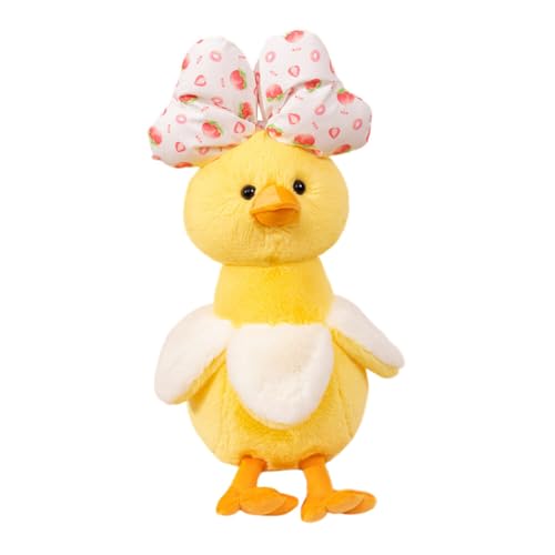 Bow Tie Ente Plüschtier, 33cm Gelb Ente Kuscheltier Niedlich Plüsch Weiche Ente Plüschpuppe Umarmung Kissen Schlafzimmer Puppe Super weiche Huhn Enten Plüsch für Kinder Jungen Mädchen,23cm/33cm/43cm von BYNYXI