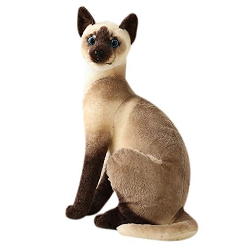 Katze Kuscheltier echt, 30cm Stofftier Katze Lebensecht Stehend Katze Plüschtier Püppchen Realistische Katze Kuscheltier Plüsch Kätzchen Kuschelige Katze Miau Spielzeug für Kinder Frauen Geschenk von BYNYXI