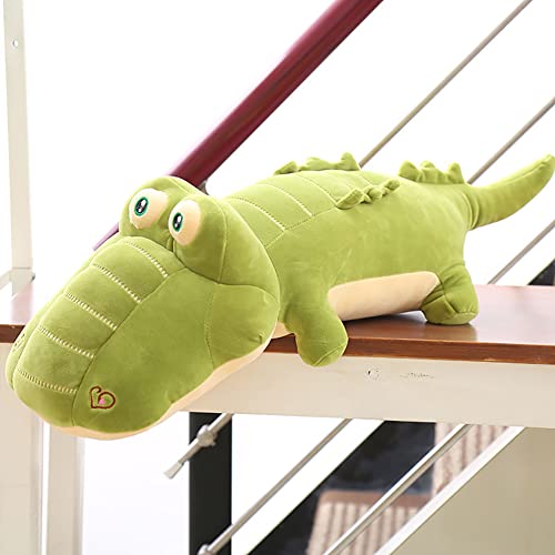 Krokodil Kuscheltier, 50cm Liegend Plüschkrokodil Grün Krokodilkissen Plüschtier Puppe Groß Krokodil Stofftier Riesen Kuscheltier Weiche Stofftiere Plüsch Spielzeug für Junge Mädchen Geschenk von BYNYXI