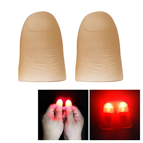 Magische Daumen Lichter, 1 Paar Daumenlampe Gefälschter Finger LED Licht Blinkende Zauberdaumen Lichter LED Trickfinger Kunstoff Blinkende Daumen Bühnen Zauber Requisite Streich Spielzeug von BYNYXI