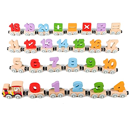 Magnetzug Holzspielzeug, 27 Teiliges Magnetisches Zahlen Fahrzeug Eisenbahn Set Kinder Holz Zug mit Alphabet Zahlen 0-9 Früherziehung Montessori Spielzeug für Kleinkinder Jungen Mädchen ab 1 Jahre Magnetzug Holzspielzeug, 27 Teiliges Magnetisches Zahlen Fahrzeug Eisenbahn Set Kinder Holz Zug mit Alphabet Zahlen 0-9 Früherziehung Montessori Spielzeug für Kleinkinder Jungen Mädchen ab 1 Jahre von BYNYXI