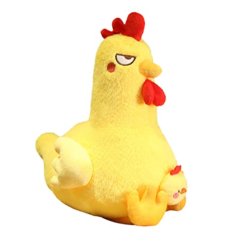 Plüschtiere Huhn, 55cm Flauschige Hähnchen Kuscheltier Stofftier Huhn Küken Plüsch Kissen Kawaii Henne Realistisch Gockel Plüschtier Plüschpuppe Weiche Plüsch Spielzeug für Kinder Jungen Mädchen von BYNYXI