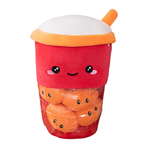 Plüschtiere Milchteetasse, Bubble Tea Kuscheltier Gefülltes Kaffeetasse Puppe Kuscheltier Umarmungskissen Stofftier Softpuppe Plüschkissen Spielzeug für Kinder Jungen Mädchen Geschenk,30cmx40cm von BYNYXI