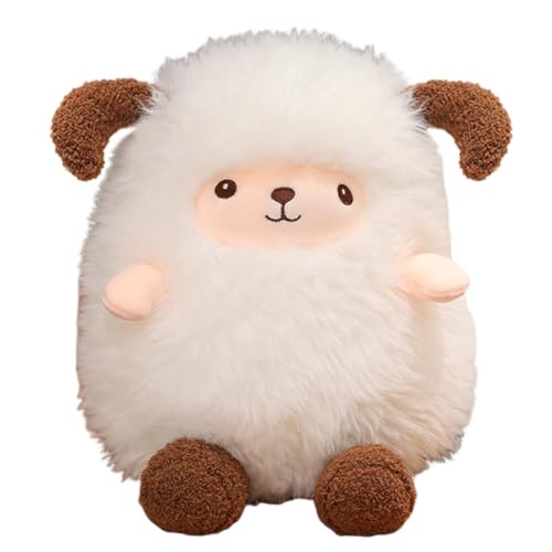 Schaf Kuscheltier Kissen, 50cm Flauschiges Lamm Puppekissen Stofftiere Schaf Süße Dekokissen Kuschelkissen Plüsch Spielzeug für Mädchen Jungen & Babys Geburtstag Geschenk von BYNYXI